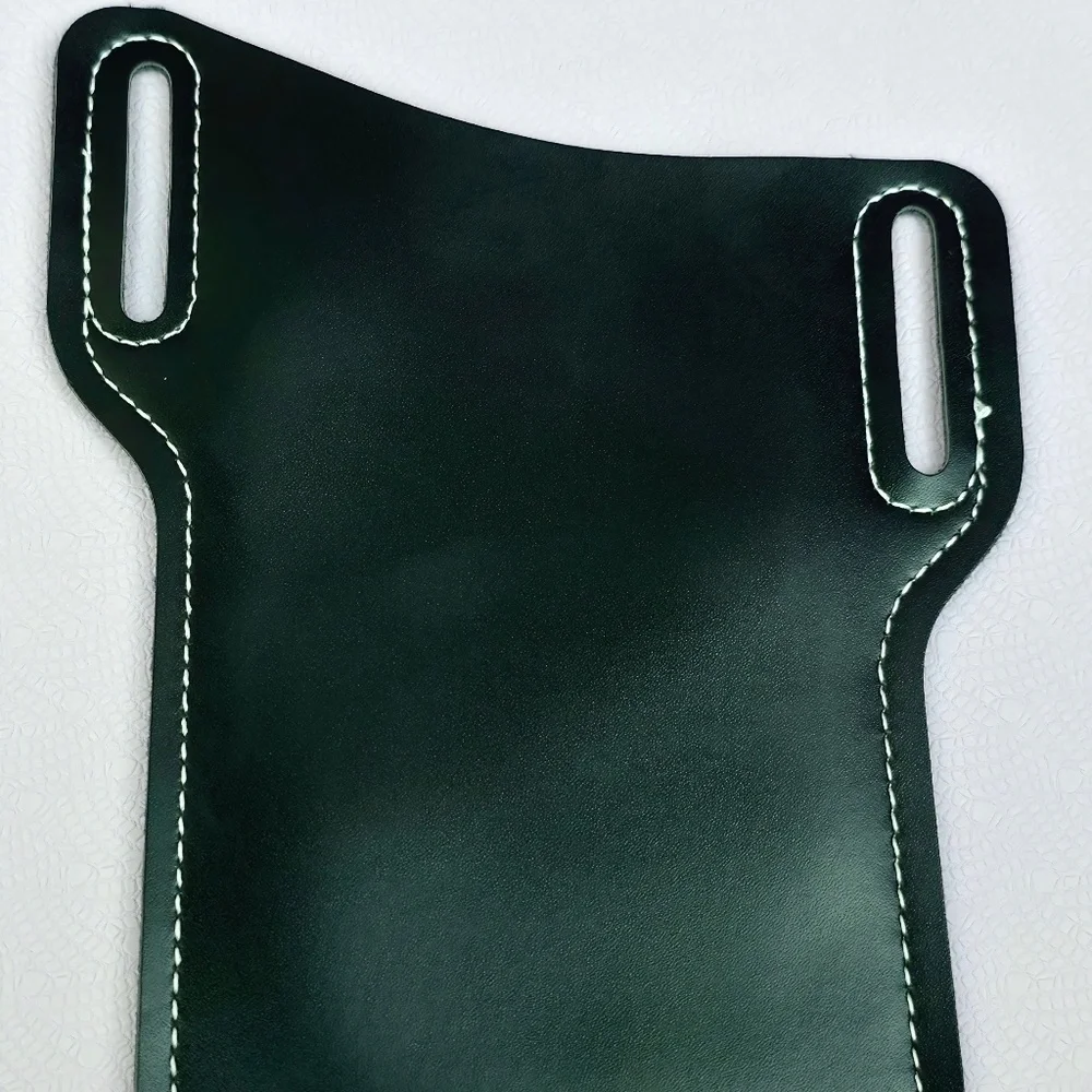 Men’s Black Leather Belt Phone Holster Rugged EDC Waist Case